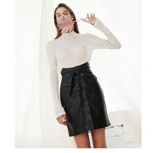 Nanushka Reese Faux Leather Western Mini Skirt